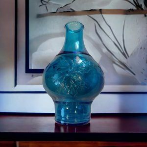 WHEATON Vintage 1970's Blue, Aqua with Holly and Berries.  No Cork